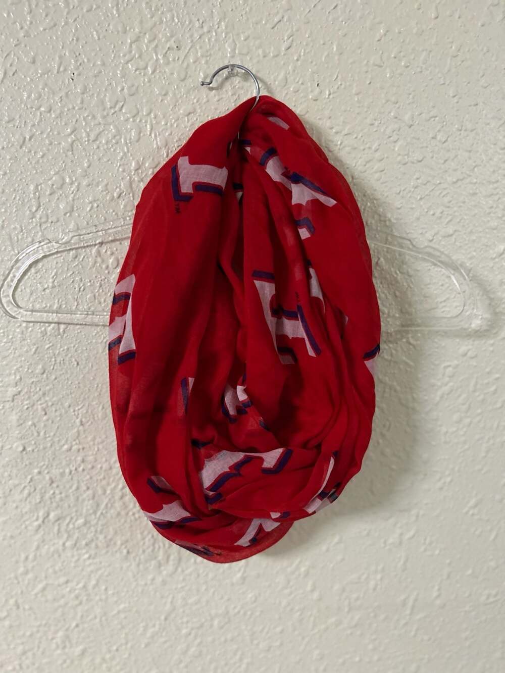 Texas Rangers Ladies Infinity Scarf MLB Blue with T Logo major league baseball